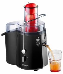 CONCEPT Hausgeräte LO7027 Entsafter Fresh mit XXL einfüllöffnung, 7,2 cm und zwei schaltstufen, 16 800 umdrehungen pro minute, 1,8 L, 1000 W, Schwarz Angebot bei HelloDeals