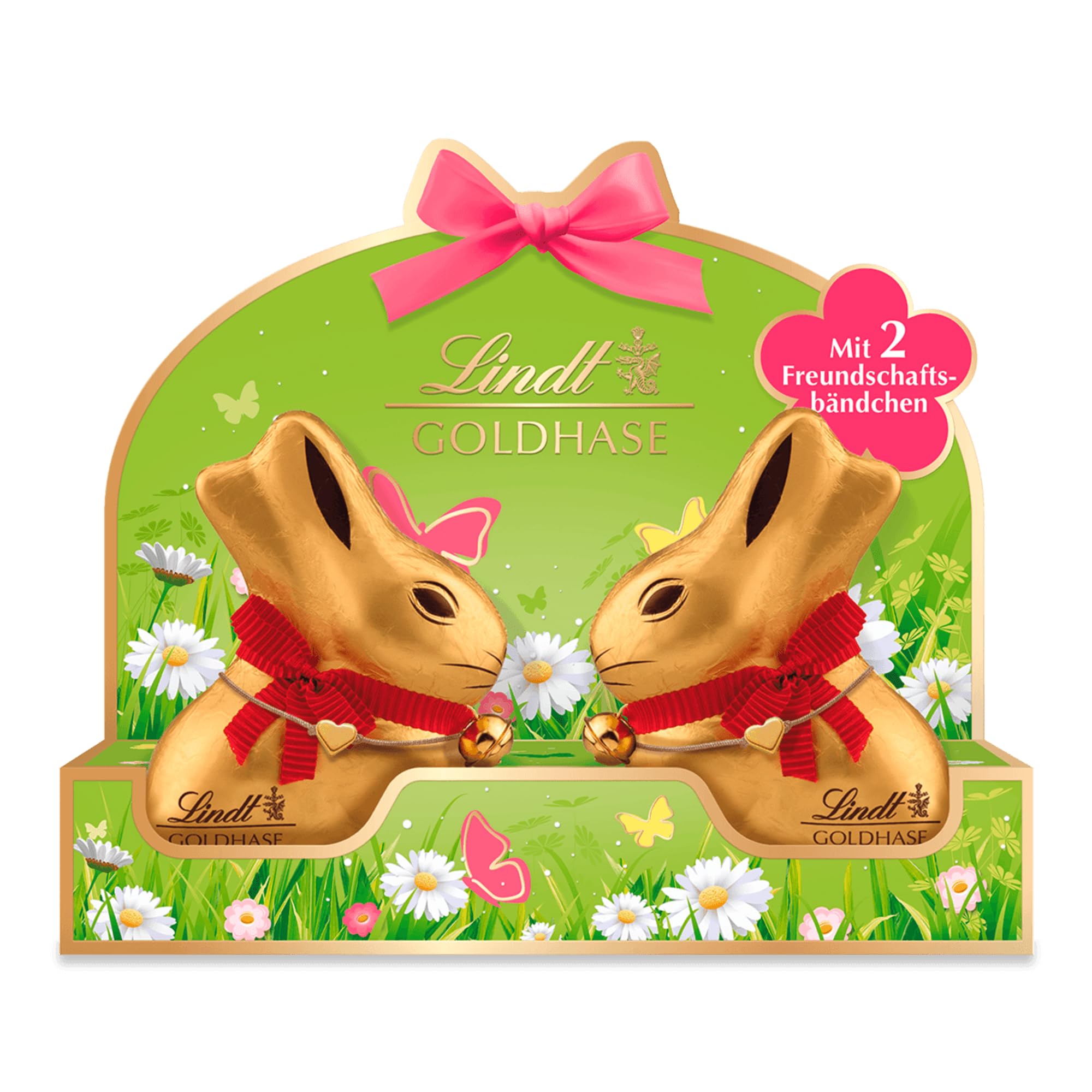 Lindt Schokolade | GOLDHASE Best Friends | 100g | Edler Schokoladenhase aus Vollmilch-Schokolade mit 2 Freundschaftsarmbändern | Schokoladenhase | Perfektes Oster-Geschenk für Freunde 1er Pack (100g) Angebot bei HelloDeals