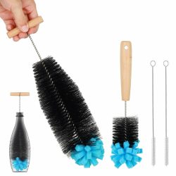 Der Bürste mit Ergonomischem Griff Reinigungsset für Flaschen I 3 Bürsten & 2 Strohhalmreiniger I Ideal für SodaStream, Babyflaschen & mehr I 35 cm Länge für gründliche Reinigung & schnelle Trocknung Angebot bei HelloDeals
