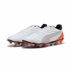 PUMA Unisex King Pro Fg/Ag Fussballschuh 43 EU Puma White Puma Silver Glowing Red Angebot bei HelloDeals