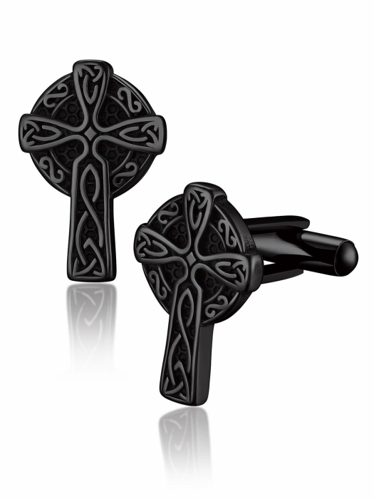 Bandmax Manschettenknöpfe Herren Edelstahl Manschettenknopf Cufflinks for Men Wikinger Manschettenknöpfe Hemd Shmuck für Hemd Hochzeit I-Kreuz Cufflinks schwarz Angebot bei HelloDeals