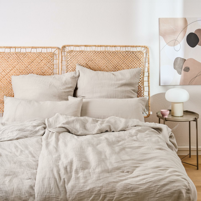 Blumtal Musselin Bettwäsche 4-teilig: 2X 135x200 cm + 2X 40x80 cm - Oeko-TEX zert. Bettwäsche Musselin aus 100% Baumwolle - extra weiches Bettwäsche-Set waschbar bei 40 °C - Sommerbettwäsche Grau Grau - Greige 4Teilig: 2x 135x200 cm + 2x 40x80 cm Angebot bei HelloDeals