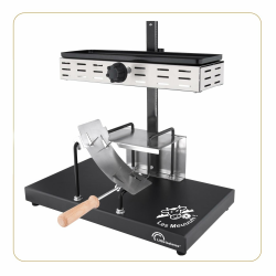 LITTLE BALANCE 8752 Savoyarde 1/2 Schleifstein, traditionelles Raclette mit halbem Mahlwerk, 8 Personen, verstellbare Heizrampe, Grill, PFAS-frei, Antihaftbeschichtung, 850 W, Edelstahl/Schwarz Angebot bei HelloDeals