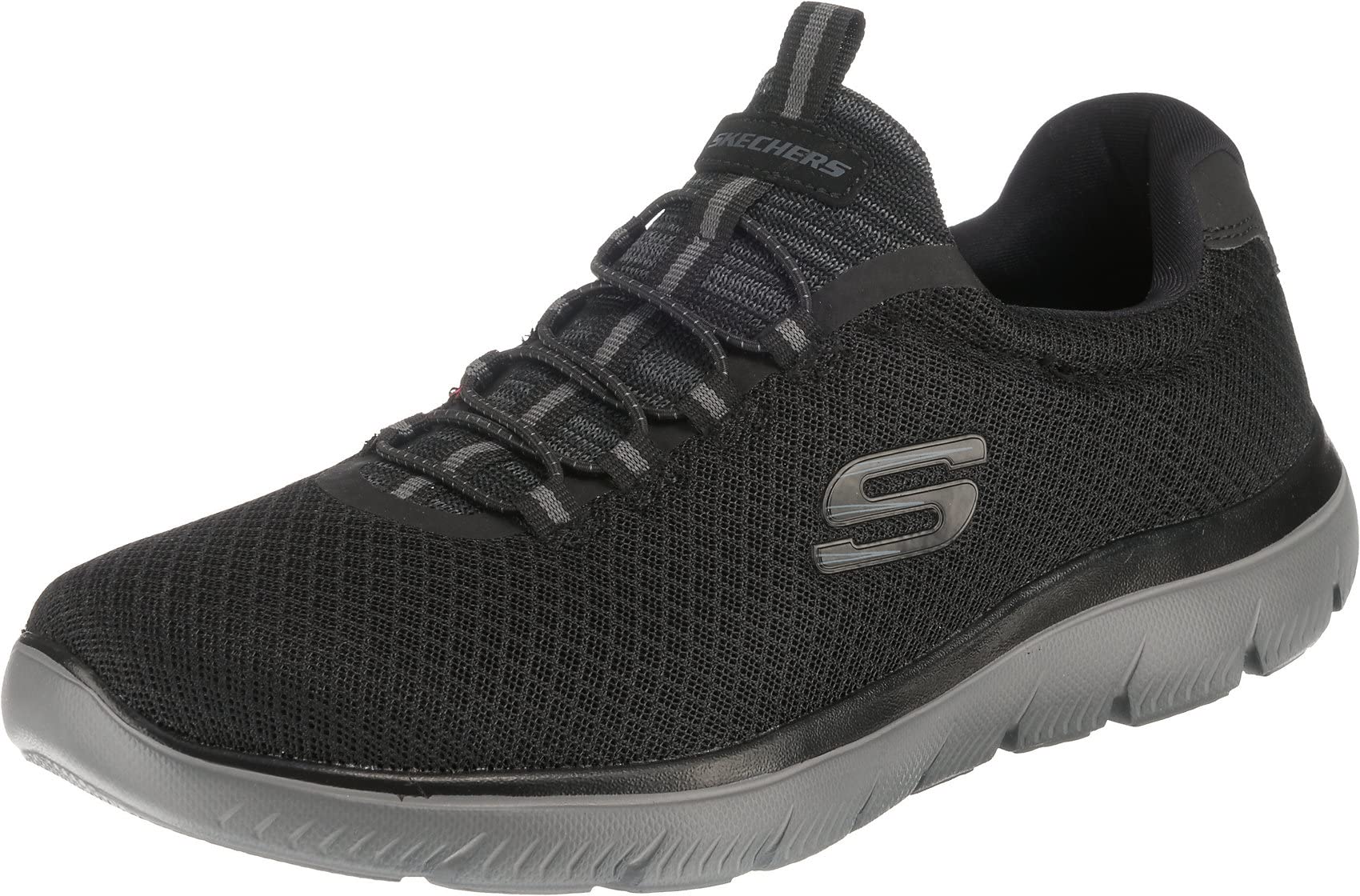 Skechers Herren Summits 233049 Turnschuhe 39.5 EU Black Mesh Charcoal Trim Angebot bei HelloDeals