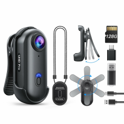 BOBLOV W4 4K Bodycam Körperkamera Mini, Body Cam mit 360° drehbarem Clip und Magnetclip, 90 Minuten für Aufnahmen, für Vorträge, Reisen, Spaziergänge mit Haustieren (128GB) Angebot bei HelloDeals