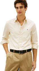 Tommy Hilfiger Herren Flex Poplin Solid Rf Shirt Mw0mw37550 L/S Shirt (1er Pack) XXL Beige (Muslin) Angebot bei HelloDeals