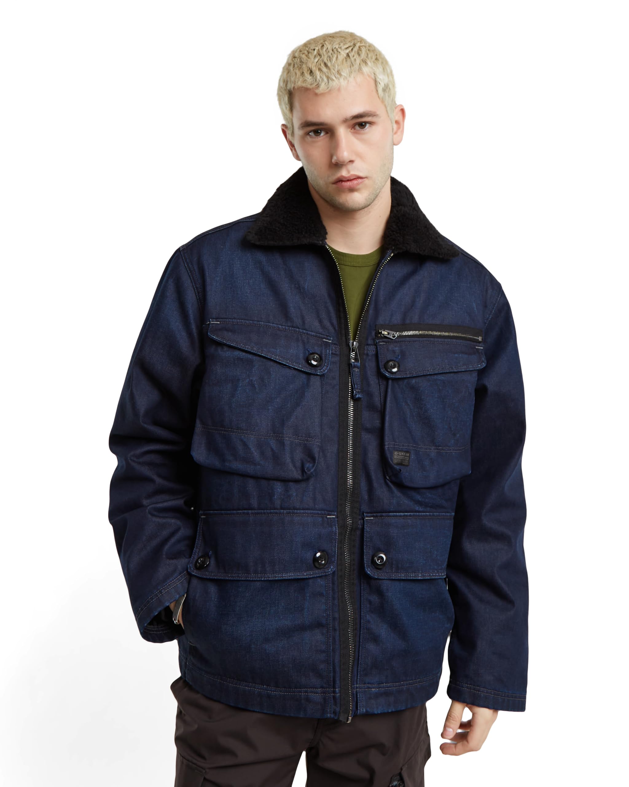 G-STAR Herren Utility Sherpa Jacke Denim jacket XS Blau (worn in deep frisian night D25180-4639-G831) Angebot bei HelloDeals
