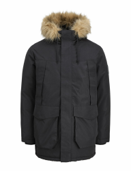 JACK & JONES Herren Jjcamp Faux Fur Parka Pls 3x_l Schwarz Angebot bei HelloDeals