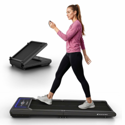 Sportstech sWalk Fold, Klappbares Laufband mit LED-Beleuchtung, App-Steuerung, bis 6 km/h, kompakt mit Transportrollen, leise Treadmill für Zuhause, Home Office & Schreibtisch, bis 120 kg sWalk Fold. Angebot bei HelloDeals