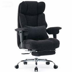 Efomao XXL Bürostuhl bis 200 kg, Schwerlast Stoff Chefsessel mit Fußstütze, Ergonomischer Computerstuhl mit hoher Rückenlehne, Neigbarer Home-Office mit Dicker Polsterung (Schwarz) Angebot bei HelloDeals