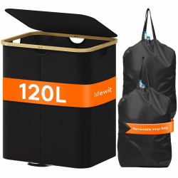 Lifewit 120L Pfandflaschen Sammelbehälter 2 fächer mit Deckel, Groß Pfandflaschen Behälter 2 Tragetasche für ErhaltenFlaschensammler eignet Sich für Küche, Küche Abstellraum Flaschentasche, Schwarz 120L Schwarz Angebot bei HelloDeals