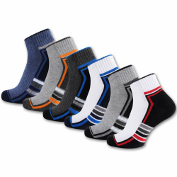 Sneaker Socken Herren Damen，Baumwolle Sportsocken Laufsocken, Atmungsaktive Quarter Kurze Socken，Halbsocken Gepolstert mit Frotteesohle 6/10 Paar 43-46 Mehrfarbig 6 Paar Angebot bei HelloDeals