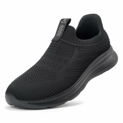 Sneaker Herren Hands-Free Turnschuhe Leichtgewichtige Atmungsaktive Slip on Sneaker Herren Bequeme Mesh Freizeitschuhe schnürsenkel ohne binden Sportschuhe Schwarz 43 EU Angebot bei HelloDeals