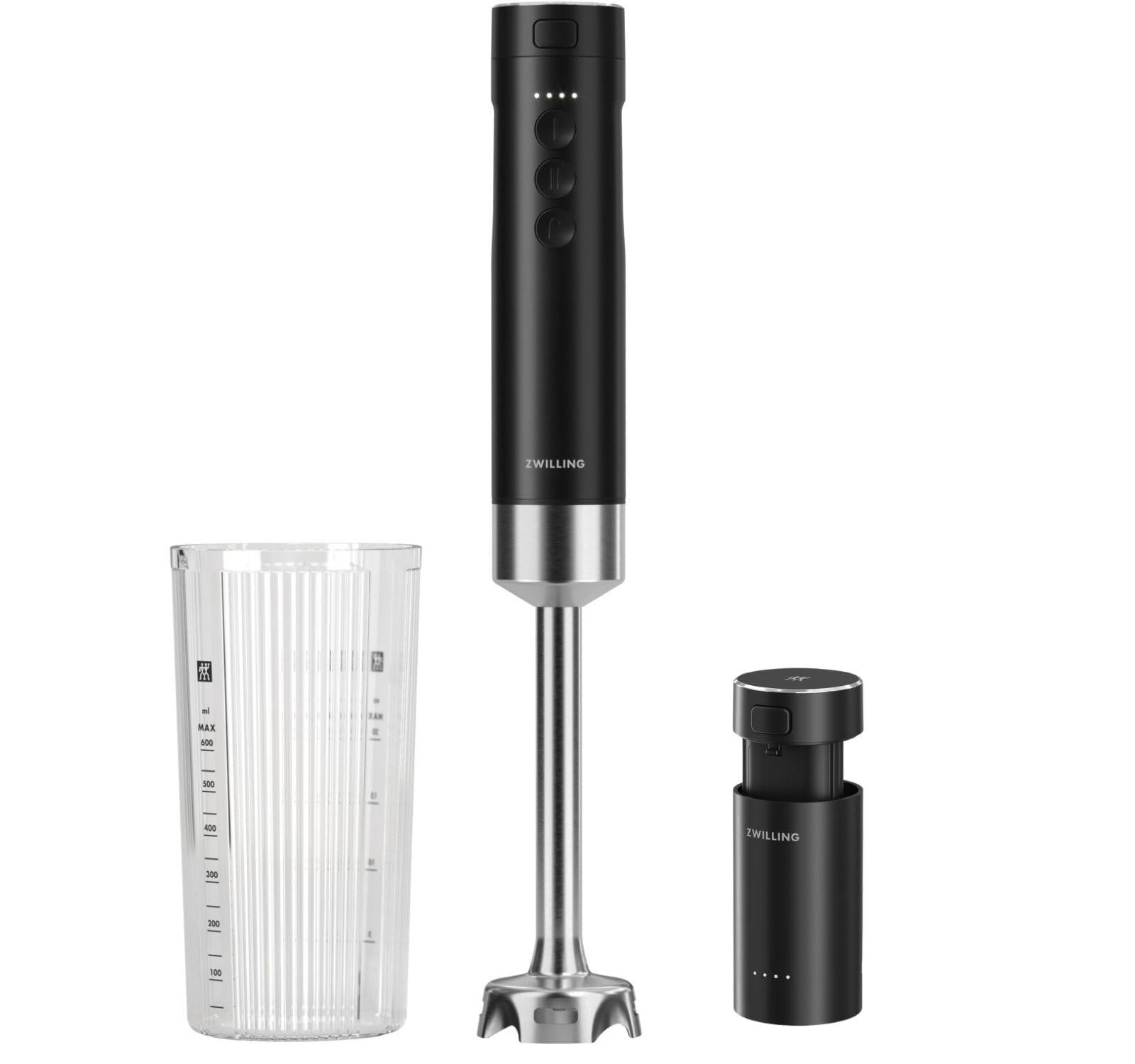 ZWILLING XTEND Kabelloser Stabmixer, Starterset mit Akku & Ladestation, BLDC-Motor, 110 Watt, inkl. Mixbecher, schwarz Angebot bei HelloDeals