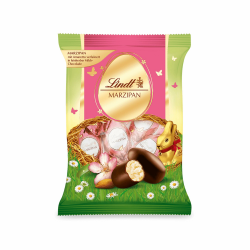 Lindt Schokolade & Sprüngli Marzipan-Amaretto-Eier im Frühlingsbeutel, Doppeldreh, als Mitbringsel oder zum selber genießen, 85 g Marzipan-Eier 85 g (1er Pack) Angebot bei HelloDeals