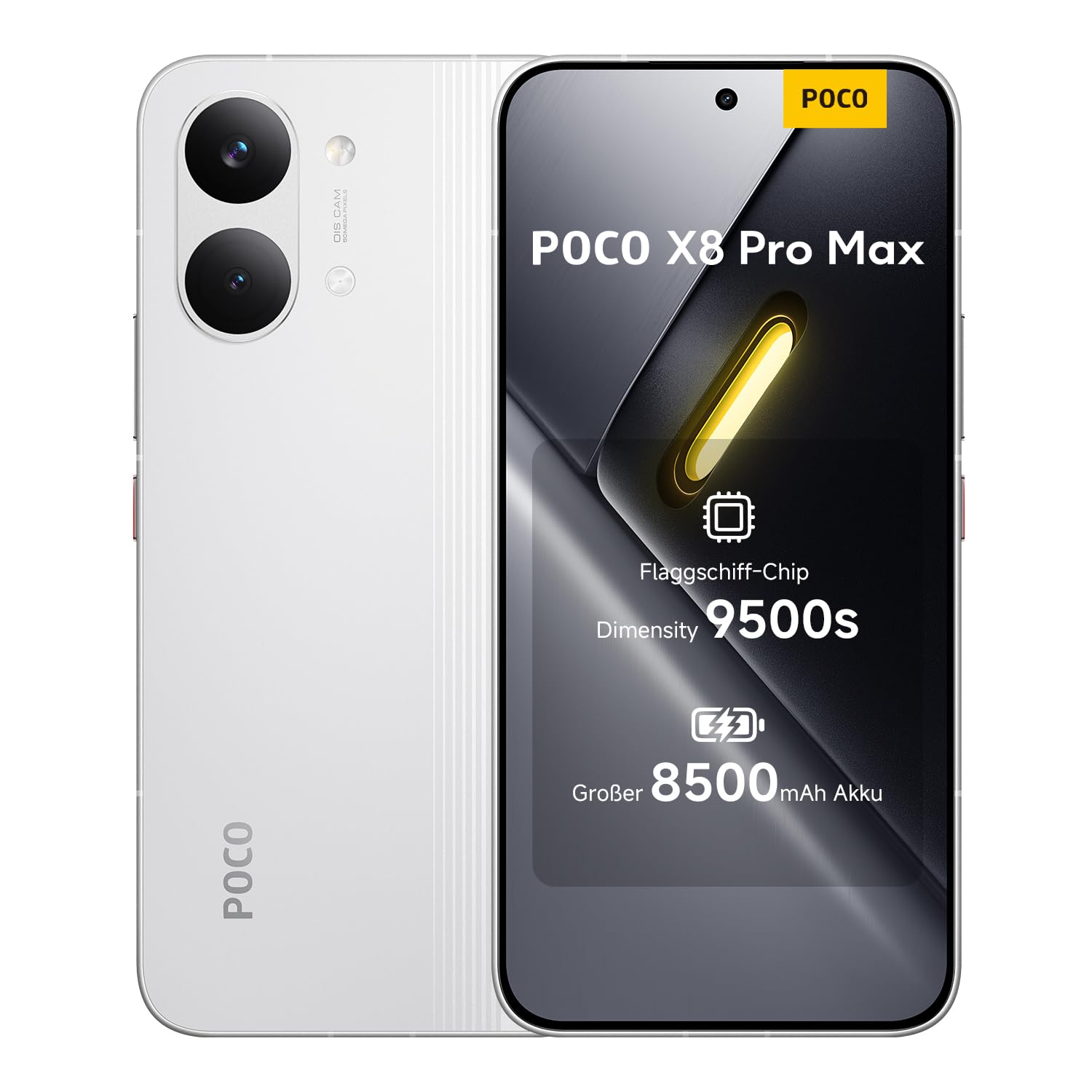 XIAOMI Poco X8 Pro Max Smartphone 12GB+256GB, Dimensity 9500s Prozessor, 8500mAh Akku, Ultra-helles AMOLED-Display, 50MP Light Fusion 600 Hauptkamera mit OIS, Weiß, 3 Jahre Garantie POCO X8 Pro Max 12GB+256GB Weiß Angebot bei HelloDeals