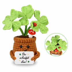 Kleiner Glücksbringer Gestrickte Vierblättriges Kleeblatt Ermutigende Geschenke, Dankeschön Geschenke Positive Kartoffel Deutsch Ersatz Angebot bei HelloDeals