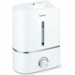 Beurer LB 45 Luftbefeuchter mit Ultraschall-Verneblung zur Raumluftbefeuchtung, mit Aromafunktion, für Räume bis 30m², leise, Weiss/Opulenter Garten, Blau Angebot bei HelloDeals