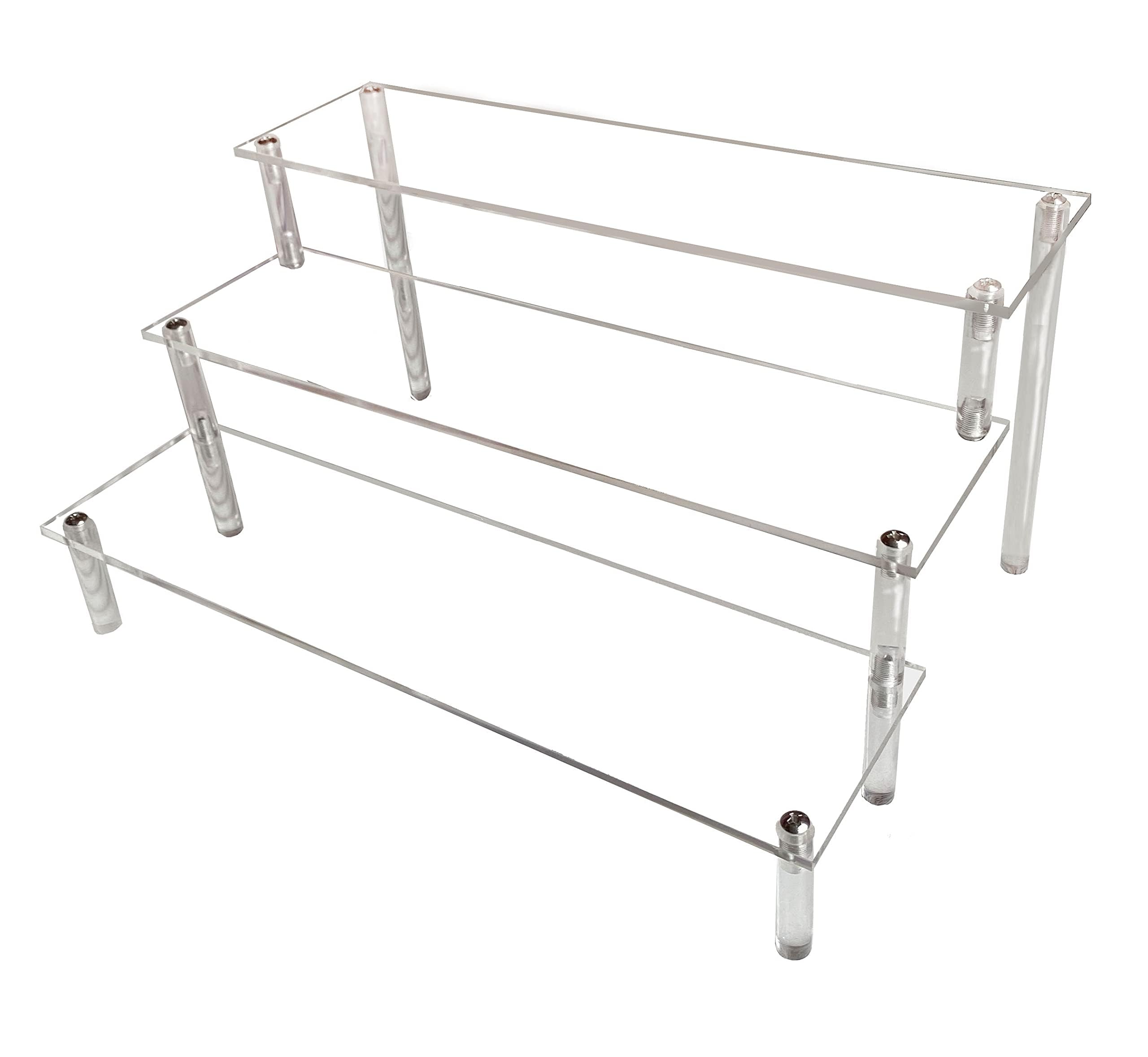 AZEAM Acryl Riser Display Regal Ständer für Amiibo Funko Pops Figuren, Tischplatte klar für Nagellack Gewürz Kosmetik Kunsthandwerk Schmuckständer Cupcake Dessert Figures 3-Stufig 1-Stück (30cm) Angebot bei HelloDeals