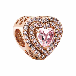 925 Sterling Silber Charm für Damenarmbänder LIEBE Valentinstag Ewige Liebe Clip Sicherheit kette Baumeln Charms Geschenke Rose Gold Herz Edelstein Angebot bei HelloDeals