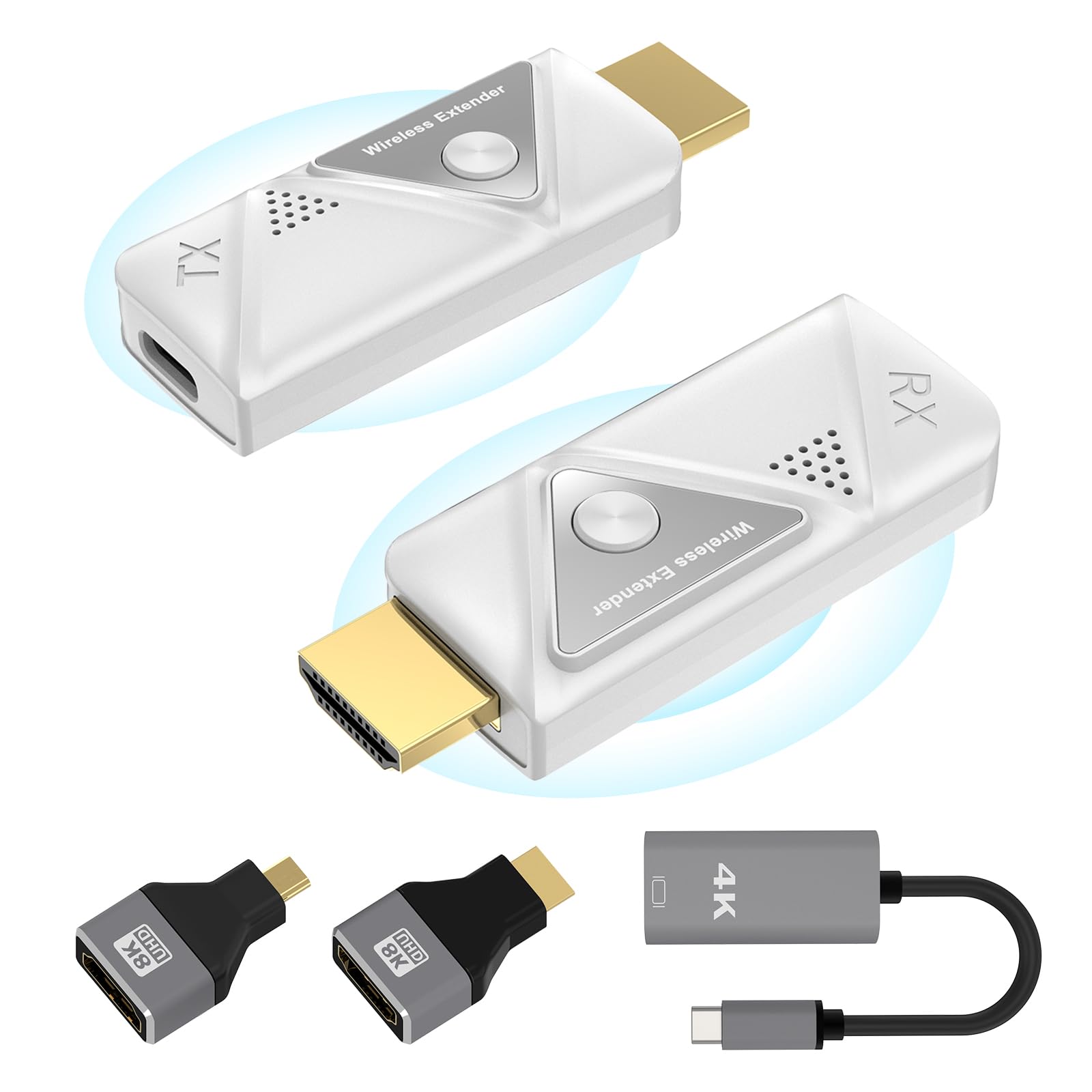 Wireless HDMI Transmitter and Receiver, HDMI Kabellos Extender zum Streamen von Video und Audio vom Laptop/PC/Kamera zum Monitor/Projektor/TV, 2,4 G/5 G Funkübertragung, Plug& Play 1 to 1 Angebot bei HelloDeals