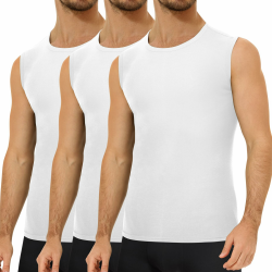 3er Pack Unterhemd Herren 100% Gekämmte Baumwolle Tank Top Herren Ärmelloses Unterhemden 3*weiß L Angebot bei HelloDeals