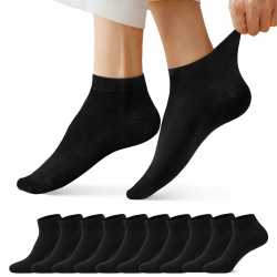 FALARY Sneaker Socken Herren Damen Sneakersocken Kurze 10 Paar Baumwolle Atmungsaktive Halbsocken Unisex Sportsoekn Activewear Knöchelsocken 39-42 10x Schwarz Angebot bei HelloDeals