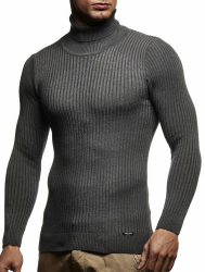 Leif Nelson Rollkragenpullover Herren Strickpullover - Cooler Männer Pullover Rollkragen - Dünner Männer Strick Pullover Winter & Sommer M Anthrazit Angebot bei HelloDeals