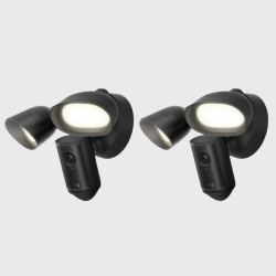 Ring Flutlichtkamera Pro(Floodlight Cam Pro, neueste Generation) |Außenkamera |Retinal 4K, optimierter 10x-Zoom,2000 Lumen Flutlichtern und Sirene |30 Tage Gratiszeitraum für Ring Abonnement|2 Kameras 2 Kameras Schawrz Angebot bei HelloDeals