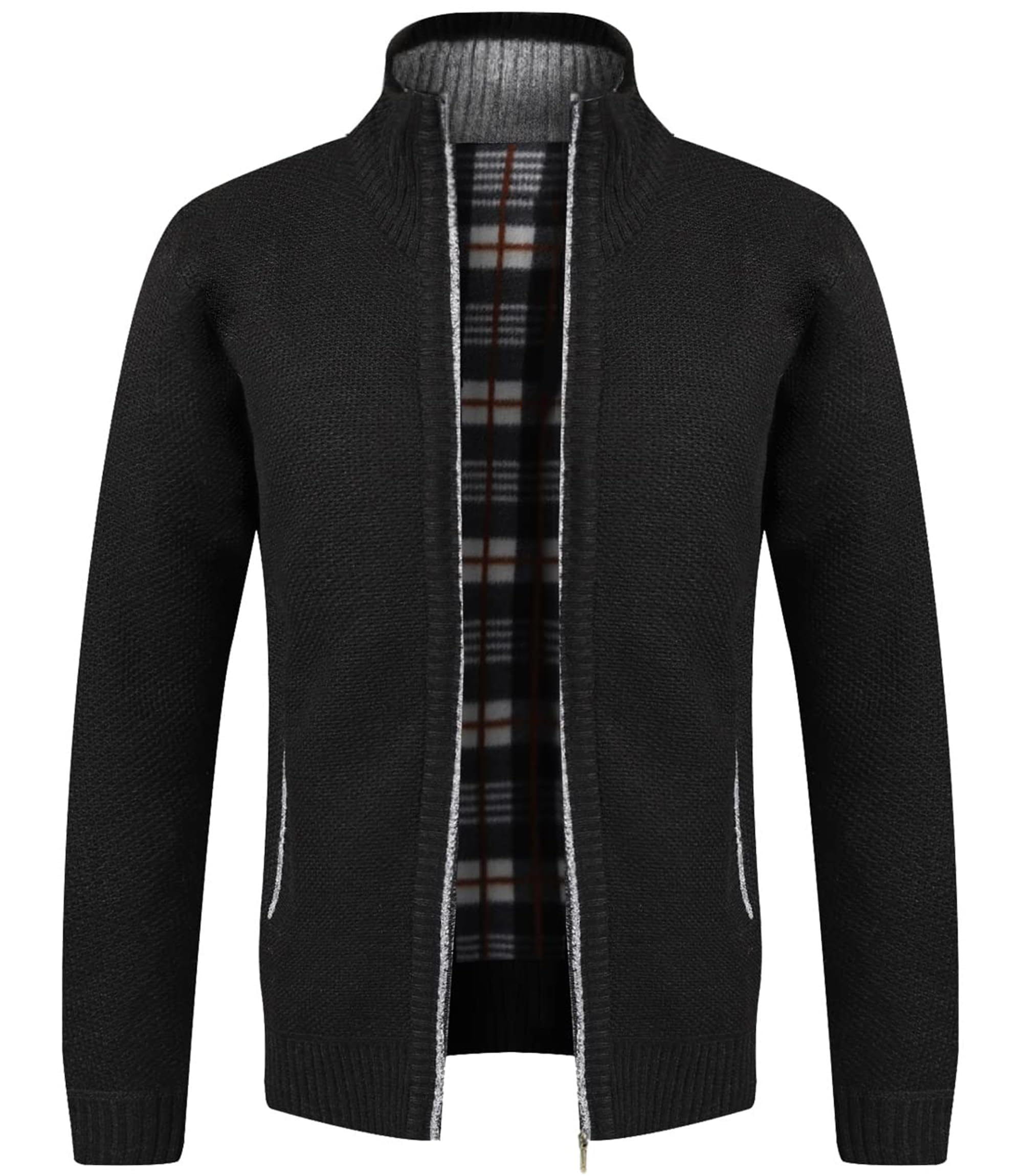 GLESTORE Strickjacke Herren Trachtenjacke Cardigan Fleecejacke Strickjacken für Herren Strickfleecejacke XXL Schwarz Angebot bei HelloDeals