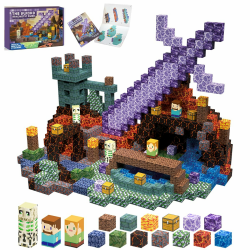 TUKIIE Magnetische Bausteine Sword Edition, 213 Stück Magnetische Blöcke Kinderspielzeug für 3 4 5 6 7 8 Jahre Geschenk Jungen Mädchen, Magnetic Building Blocks STEM Spielzeug für 3+ Kinder Angebot bei HelloDeals