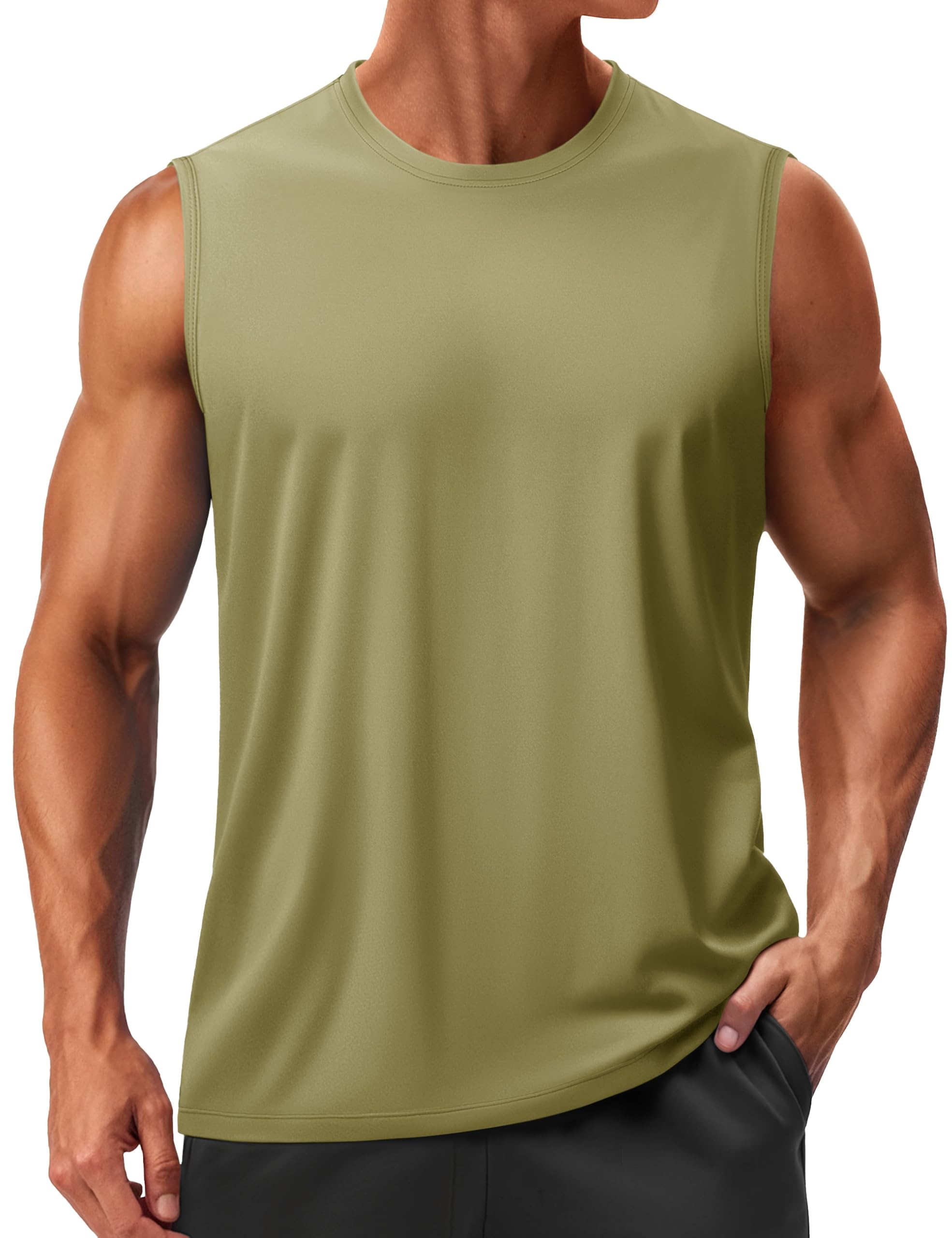 TACVASEN Tanktop Herren Sport UPF 50+ UV Shirt Ärmellos Muskelshirts Gym Bodybuilding Schnelltrocknend Fitness XL 05-stumpfes Cyan Angebot bei HelloDeals