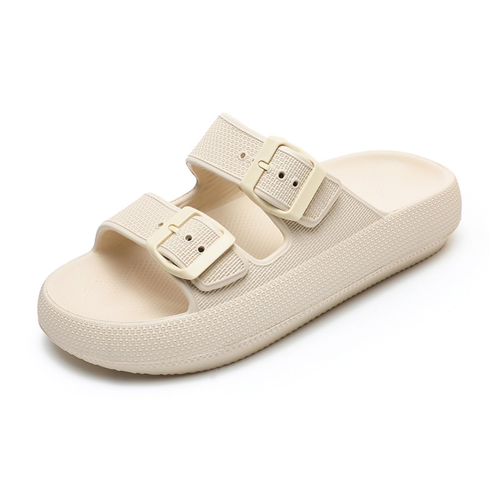 Cozyslides Original Damen Herren,Wolkenschuhe Damen Sandalen mit Verstellbaren Schnallen Rutschfest Schnell Trocknend Super Bequeme Dicke Sohle Airfoot 37/38 EU Sandalen Beige Angebot bei HelloDeals