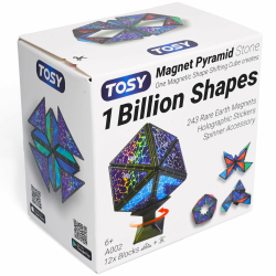 TOSY Magnet Pyramid Stone – 1 Würfel verwandelt Sich in 1 Milliarde Formen, 12 Teile, 243 Magnete, Ostergeschenk für Kinder, holografisches Design, kreatives STEM-Puzzle Angebot bei HelloDeals