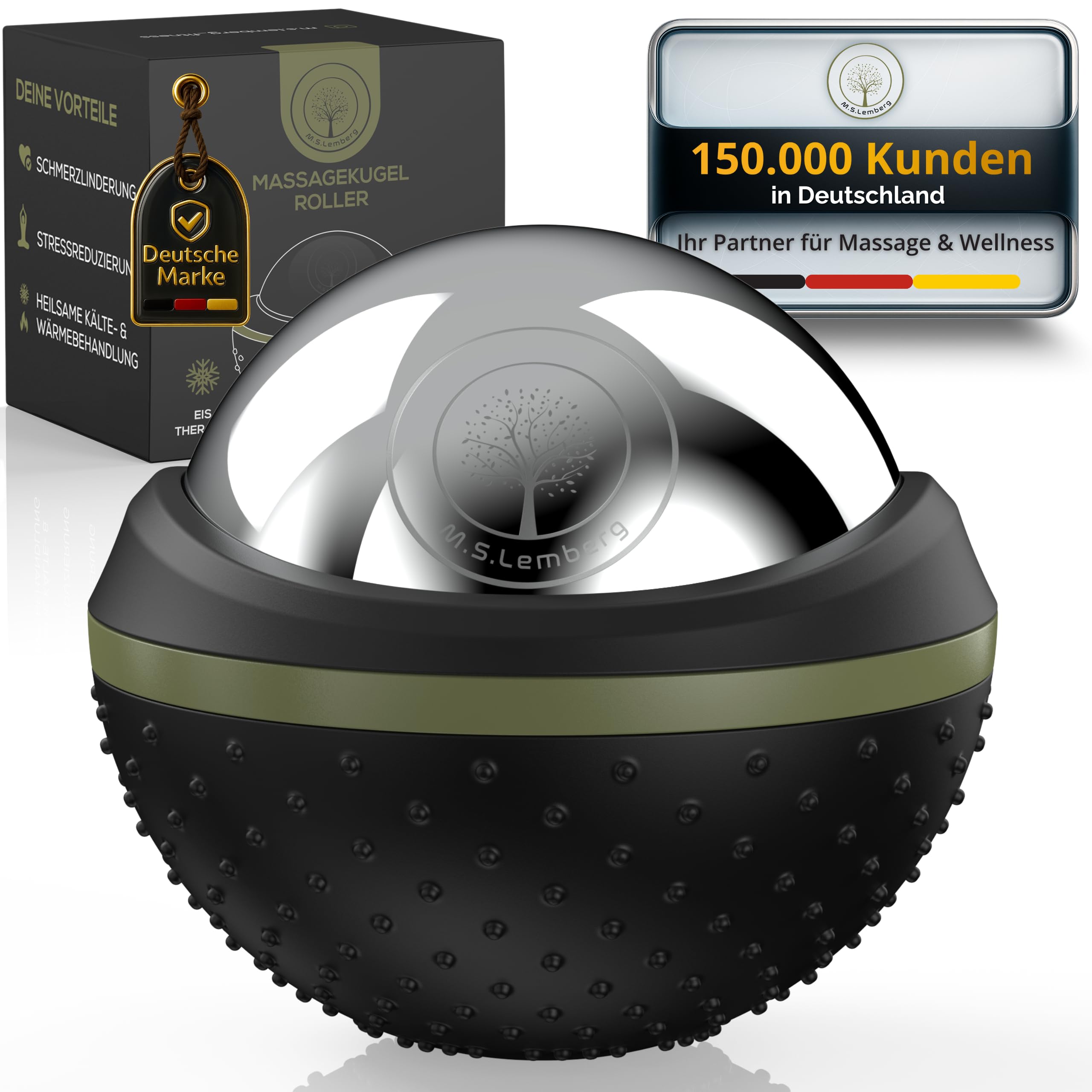 Massageball - Wärmender & Kühlender Massage Roller - Entspannung & Wellness Geschenk - kleine Massagekugel für Nacken Rücken Gesicht Schulter Faszien Schultern - Massageroller Ball Angebot bei HelloDeals