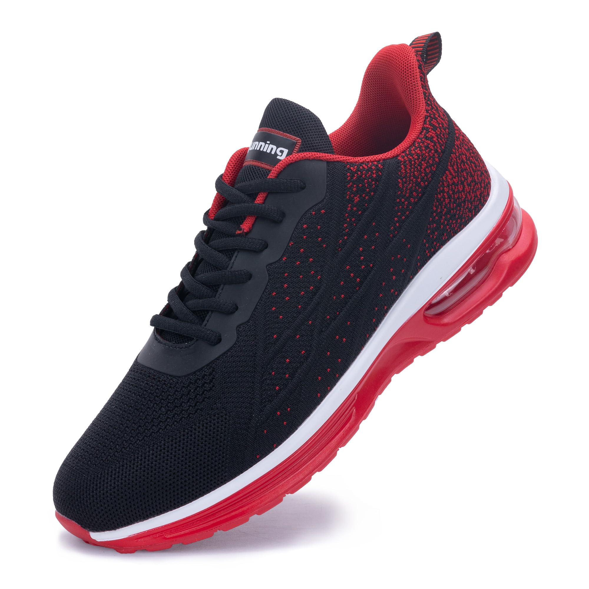 GANNOU Laufschuhe Herren Joggingschuhe Turnschuhe Atmungsaktiv Leicht Schuhe Herren mit Dämpfung 40-47 Rot 42 EU Angebot bei HelloDeals