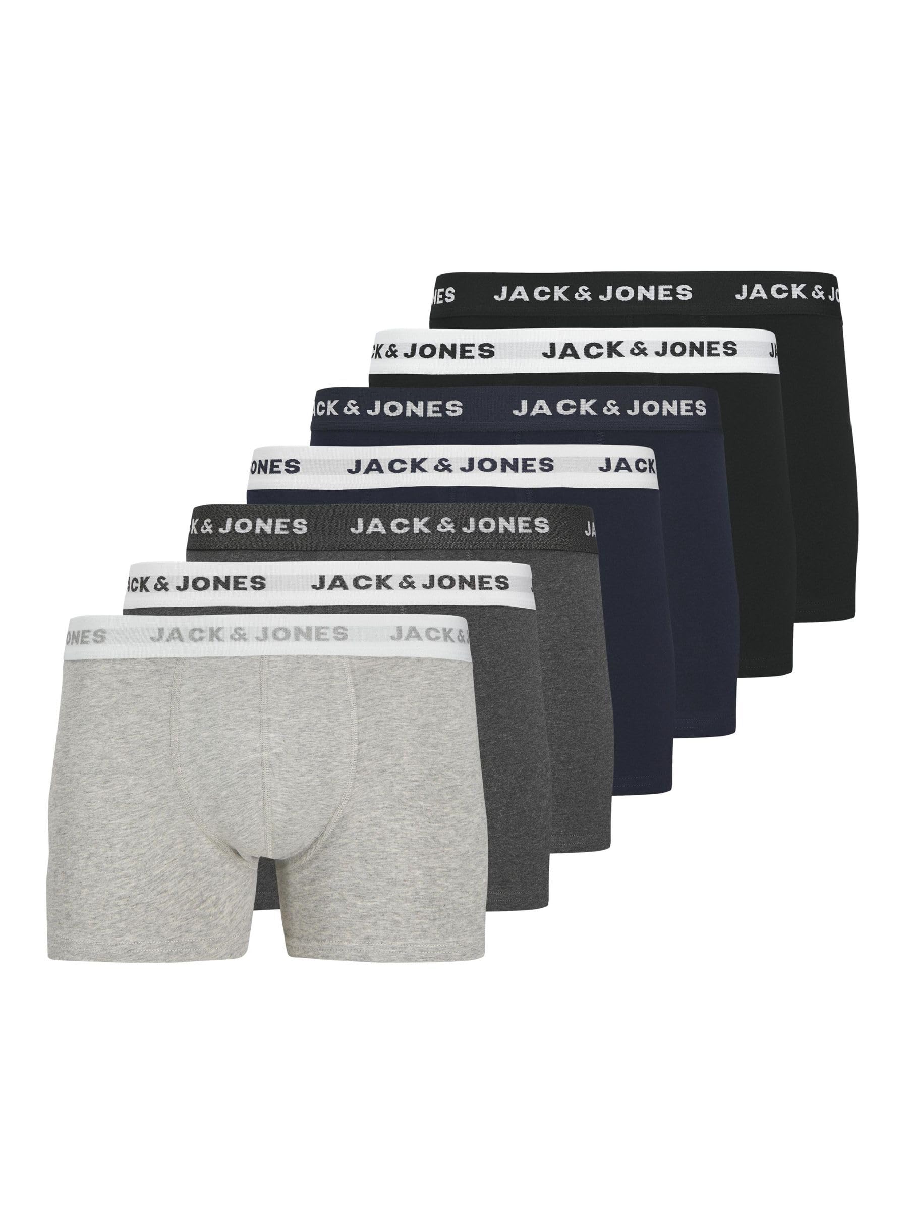 JACK & JONES JACHUEY Trunks 7 Pack NOOS M Light Grey Melange Angebot bei HelloDeals