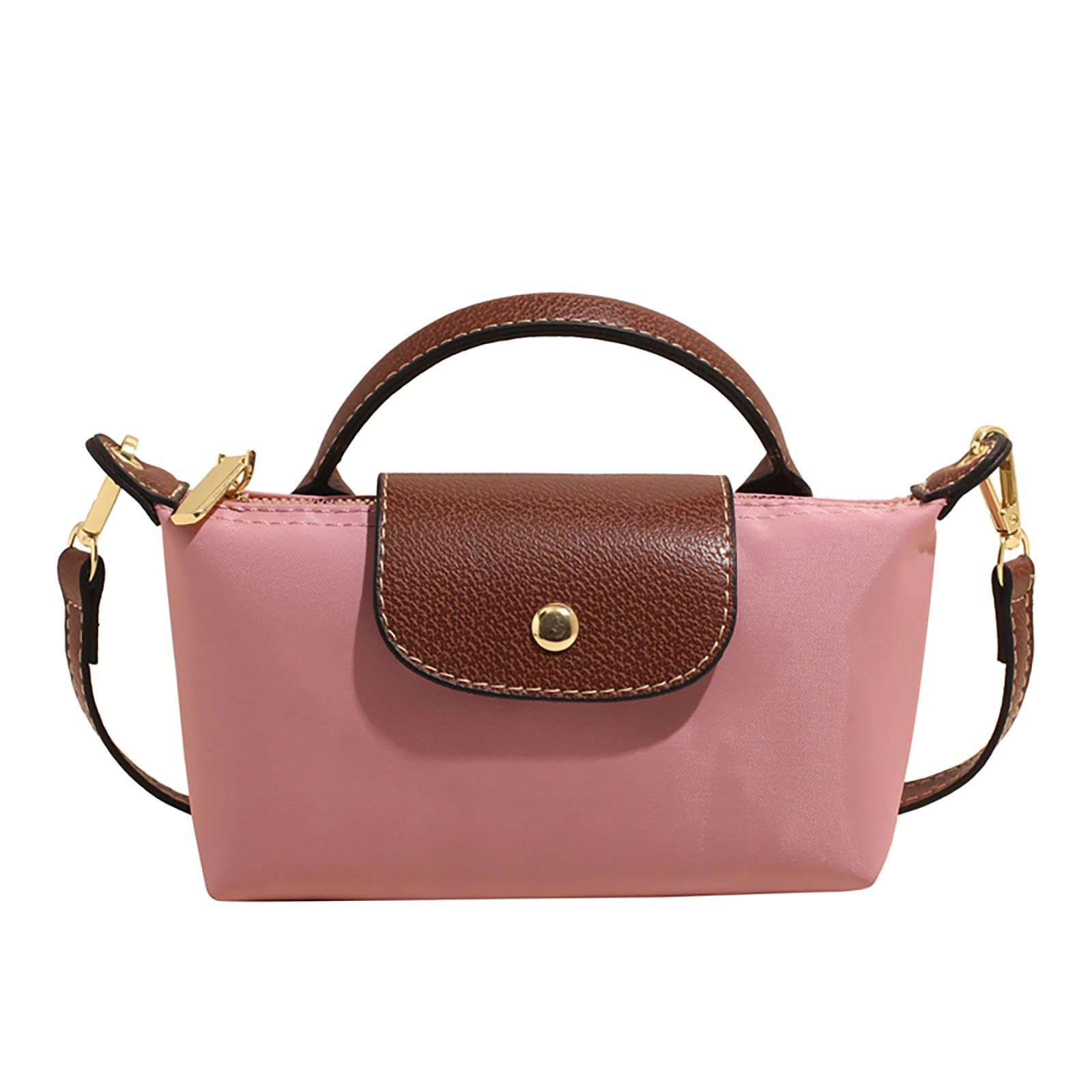 Generisch Mini Umhängetasche in Farbblockoptik für Damen, Small Crossbody Bag,Quadratische Klein Handtasche in Volltonfarbe mit Verstellbarem Riemen, Schultertasche Altrosa Angebot bei HelloDeals