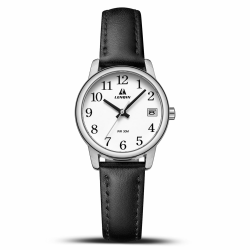 LN LENQIN Uhr Damen Armbanduhr Damen Uhr mit Großen Ziffern Analog Quarzuhr für Frauen mit Lederband 01- Schwarz Silber Weiß Angebot bei HelloDeals
