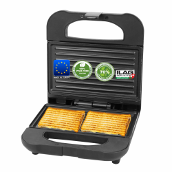 Emerio Sandwichmaker Paninigrill | MADE IN EUROPE | PFAS-freie Antihaftbeschichtung von ILAG (Xeradur 2) | hergestellt aus ca. 70% recyceltem Kunststoff - sehr nachhaltig | 700W | ST-130038 Angebot bei HelloDeals