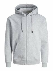 JACK & JONES Male Kapuzenjacke Einfarbig Kapuzenjacke Sweatshirt-Jacke S Light Grey Melange Angebot bei HelloDeals