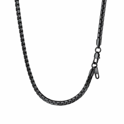 PROSTEEL Herren Halskette hochwertig Edelstahl Platte Venezianierkette Erbskette 2MM/4MM/6MM/8MM breit Kette mit Karabinerverschluss für Männer Jungen, Länge 46-76CM wählbar 4mm-schwarz 46.0 Zentimeter Angebot bei HelloDeals