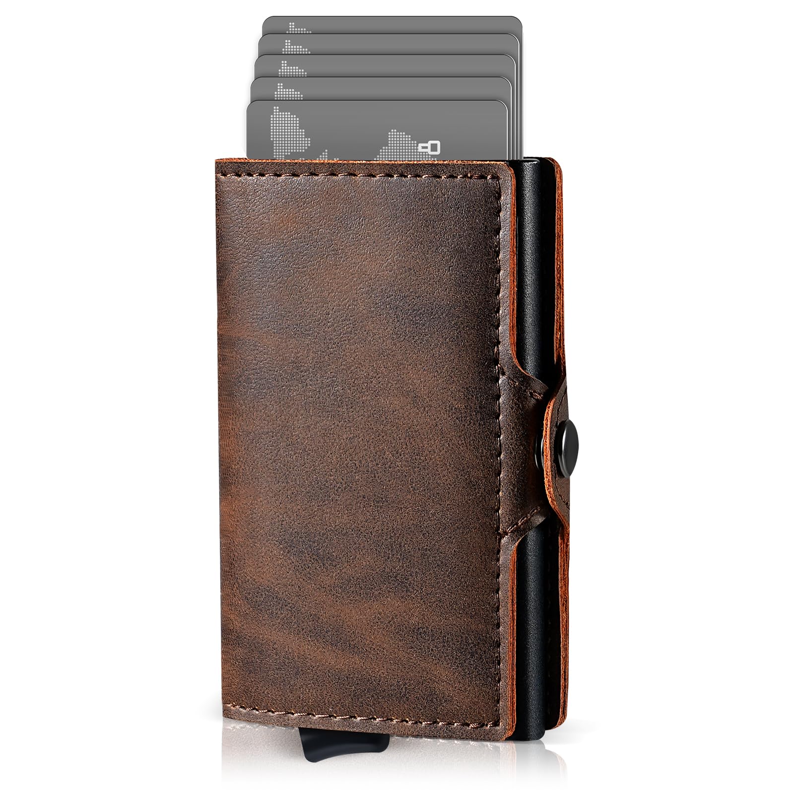 Wallet, Mini Geldbeutel Herren und Damen mit RFID, Geldbeutel Herren, Slim Wallet mit Münzfach（braun） Angebot bei HelloDeals