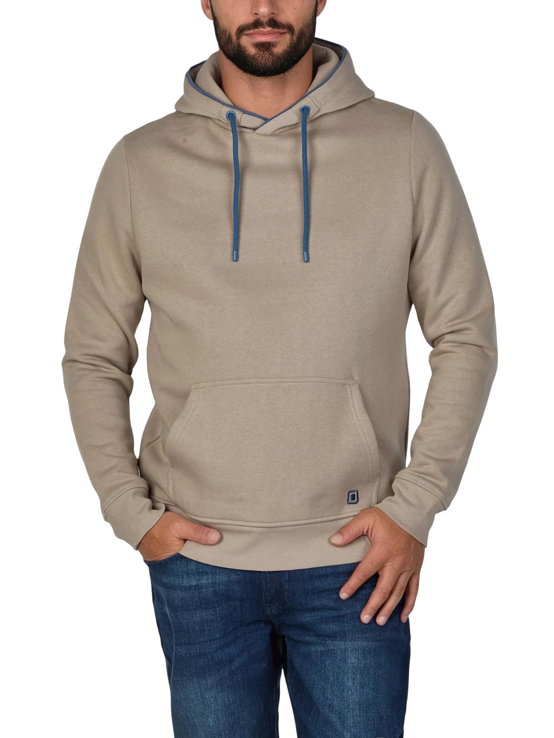 riverso Hoodie Herren Regular Fit RIVSandro Kapuzenpullover Pullover Braun Rot Blau Beige Schwarz Grün S M L XL XXL 3XL 4XL 5XL 3XL String Beige Angebot bei HelloDeals