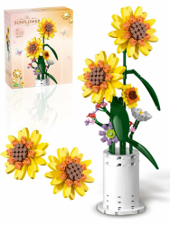 Sonnenblumen Bouquet Baustein Set, Blume mit Vase Building Toys, Home Garden Office Dekors und Party Gunst Geschenk für Erwachsene Kinder Mädchen Jungen Multi-colour Angebot bei HelloDeals