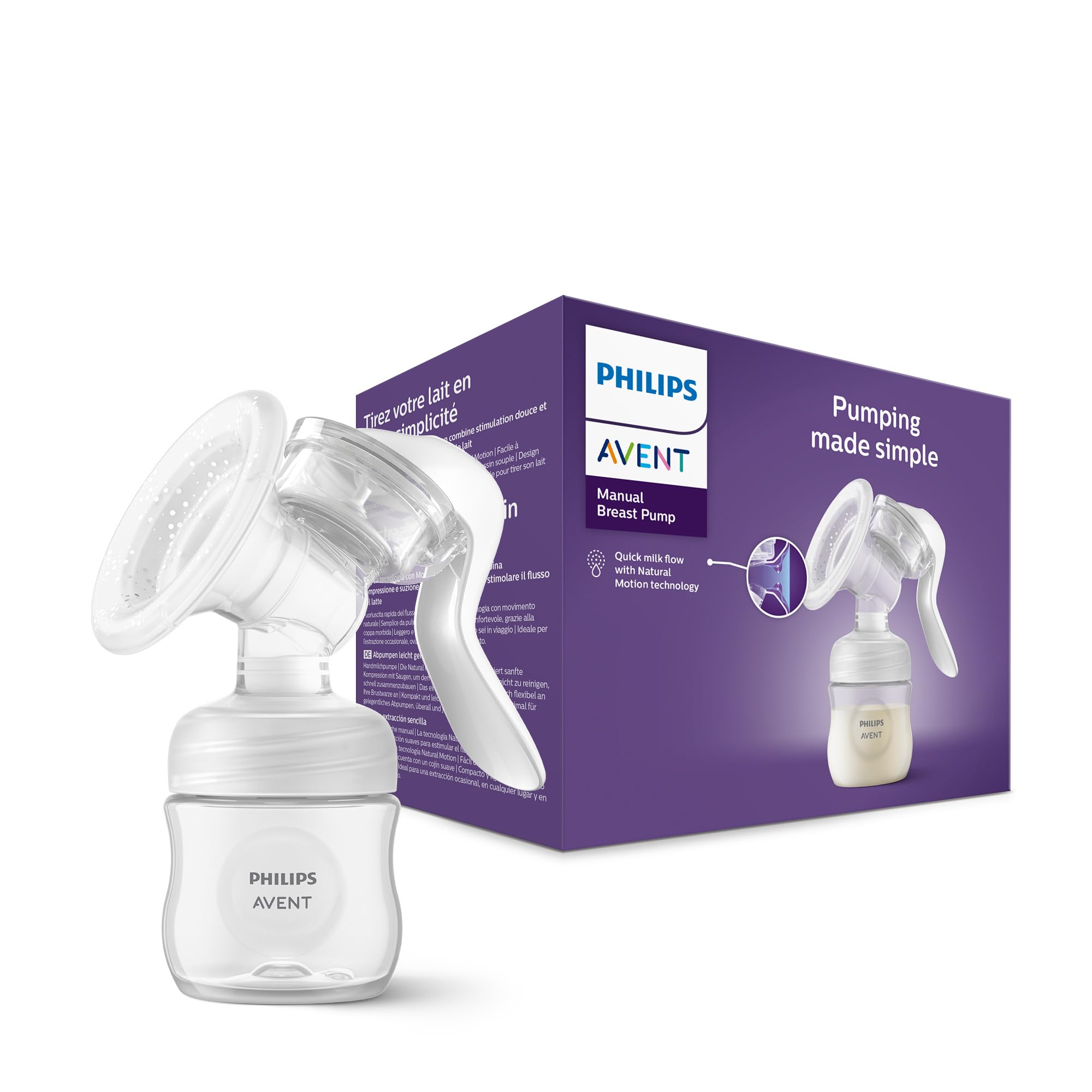 Philips AVENT Handmilchpumpe - einfaches Abpumpen, mit Natural-Motion Technologie, BPA-frei (Modell SCF430/01) Transparent Angebot bei HelloDeals