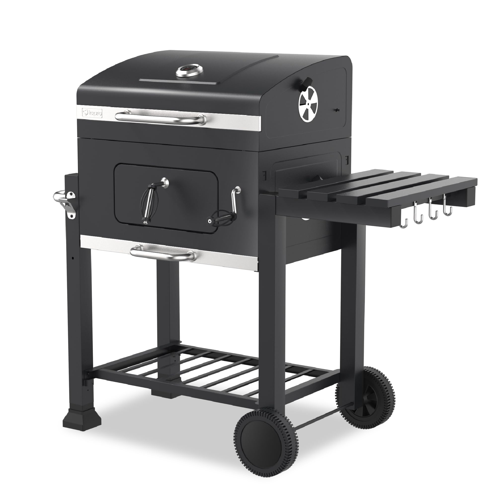 tepro Holzkohlegrill (Grillwagen) Toronto Click, Grillfläche: ca. 56 x 41,5 cm, BBQ mit Deckel, Edelstahl-Griff, Grillrost und Thermometer, Maße ca. 115 x 67 x 107 cm Angebot bei HelloDeals