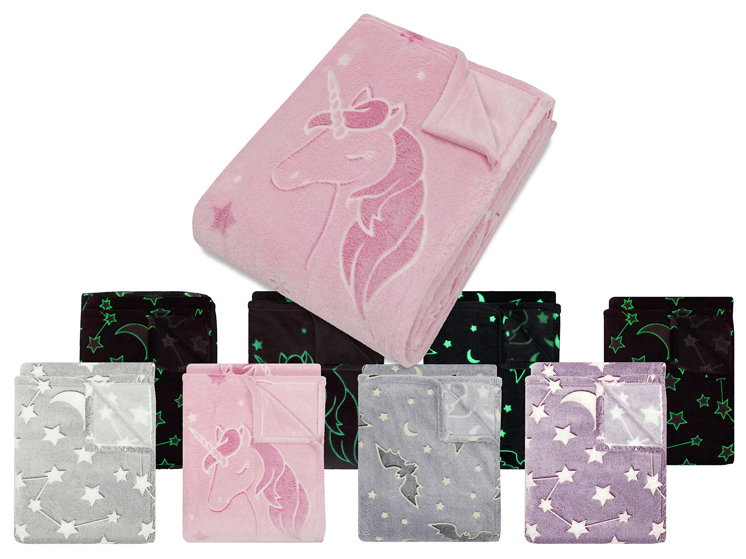 Kuscheldecke - leuchtet im Dunkeln - weich und flauschig 1261.1661, ca. 100 x 150 cm, Einhorn pink Einhorn Pink ca. 100 x 150 cm Angebot bei HelloDeals