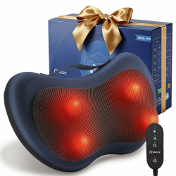 KNQZE Massagegerät, Nackenmassagegerät mit wärme, Shiatsu Massagegerät für Nacken, Schulter, Rücken, Geburtstagsgeschenk für Frauen Männer, Massagekissen mit 3D Rotierenden Massageköpfen, Fernsteuerun Schwarz Angebot bei HelloDeals