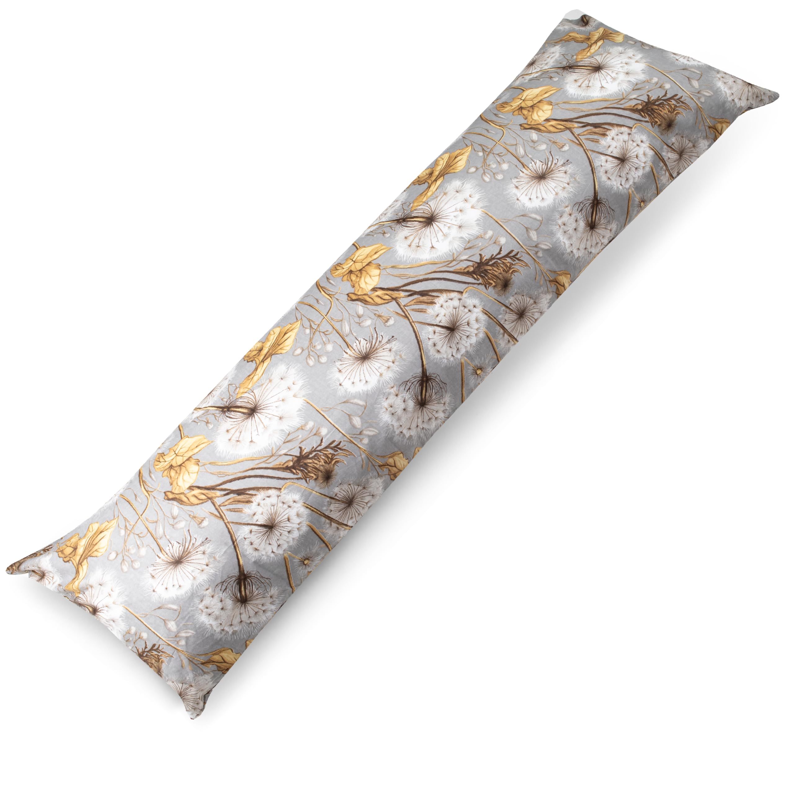 PinkZebra Seitenschläferkissen Bezug 40 x120 cm aus 100% Baumwolle, Kissenbezug für Kinder & Erwachsene, Kissenhülle mit Reißverschluss, Öko-tex Standard 100, Löwenzahn Löwenzahn 40 x 120 cm Angebot bei HelloDeals